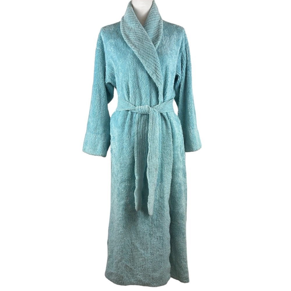 VTG Herbcraft Blue Chenille Robe Stan Herman Nanny Fran The Nanny Large 40